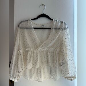 Cream Blouse with Gold Specks